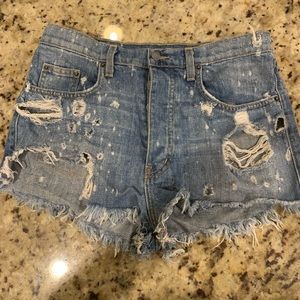 CarMar Denim Button Fly High Rise Short